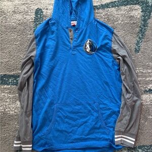 Dallas Mavericks Mitchell & Ness Blue and Gray Hooded Sweatshirt